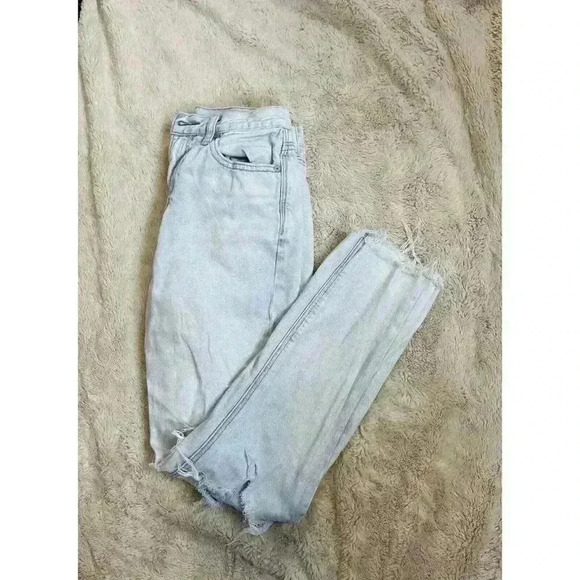 American Eagle Jeans Women's Sz 00 Regular Light Wash Distressed Pants‎ Straight - Picture 1 of 8